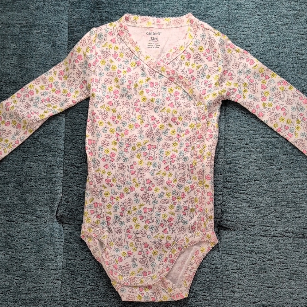 Carter's Pink and Yellow Floral Bodysuit
